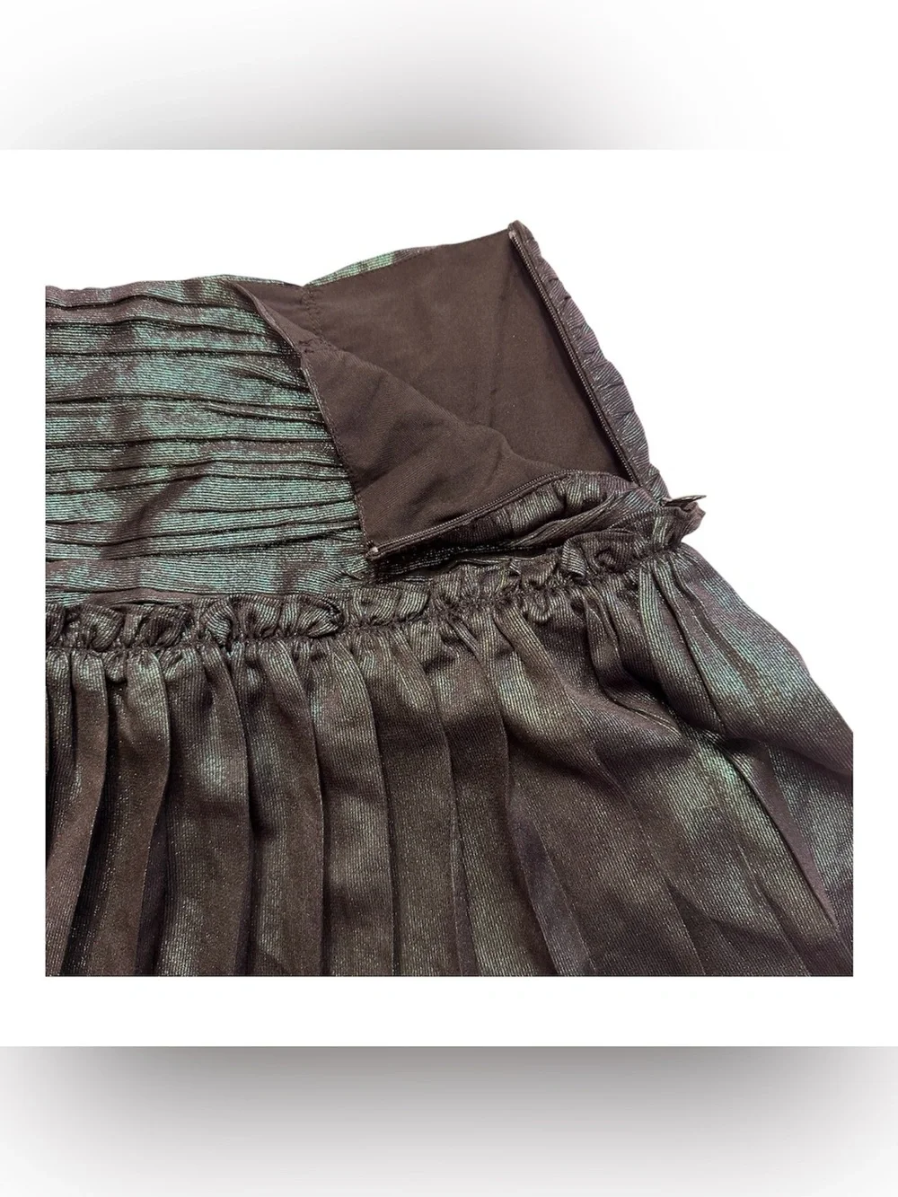 ANTHROPOLOGIE CURRENT AIR Women’s Black Opal Iridescent Pleated Skirt Size M